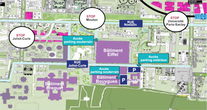 Bus stations and parking at CentraleSupelec